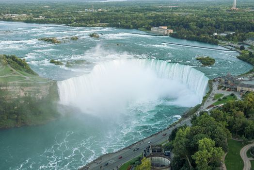 Niagara Falls aerial view from Skylon Tower platforms



