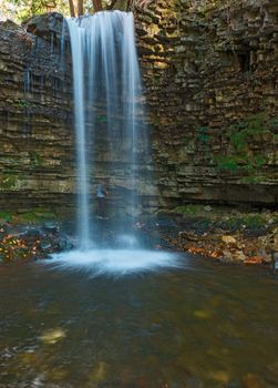 Sixteen Mile Creek forms Ten meters waterfall called Hilton Falls, Ontario Canada.