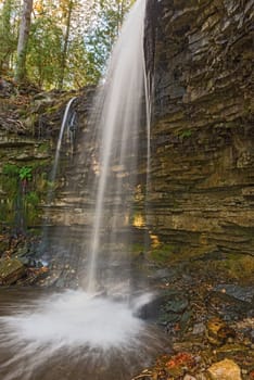 Sixteen Mile Creek forms Ten meters waterfall called Hilton Falls, Ontario Canada.