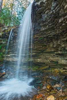 Sixteen Mile Creek forms Ten meters waterfall called Hilton Falls, Ontario Canada.