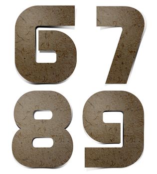 Alphabet numbers Mulberry Paper, hand made.