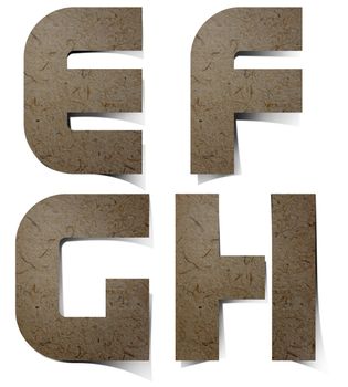 Alphabet letters Mulberry Paper, hand made.