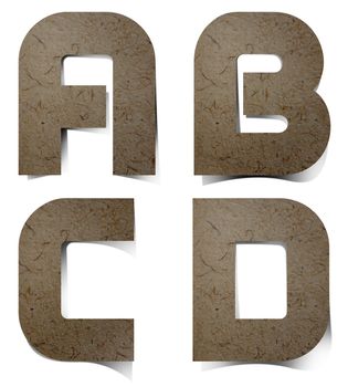 Alphabet letters Mulberry Paper, hand made.