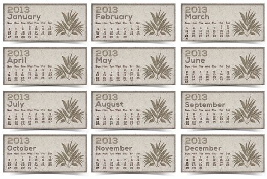 2013 Calendar brown Texture Mulberry Paper.