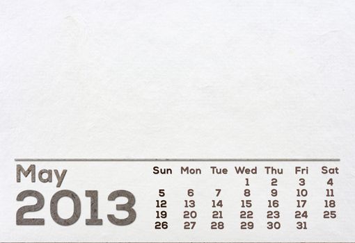 2013 Calendar brown Texture Mulberry Paper.
