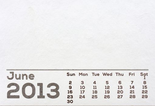 2013 Calendar white Mulberry Paper Texture.