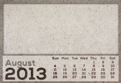 2013 Calendar brown Texture Mulberry Paper.