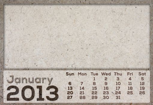 2013 Calendar brown Texture Mulberry Paper.