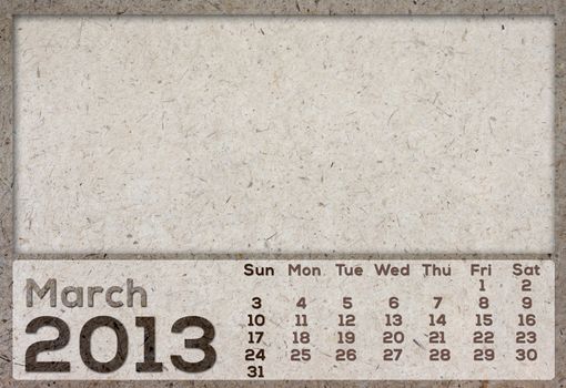 2013 Calendar brown Texture Mulberry Paper.