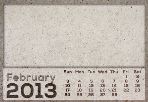 2013 Calendar brown Texture Mulberry Paper.