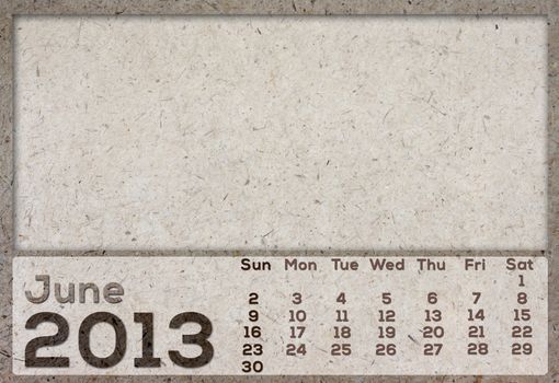 2013 Calendar brown Texture Mulberry Paper.