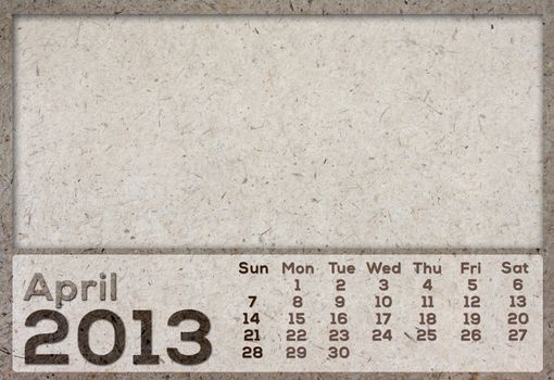 2013 Calendar brown Texture Mulberry Paper.