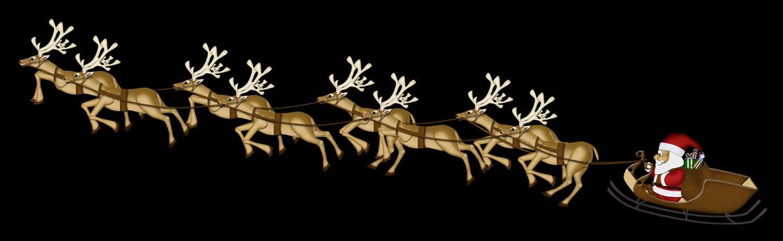 Christmas Reindeer Mulberry Paper Cutting on black background.