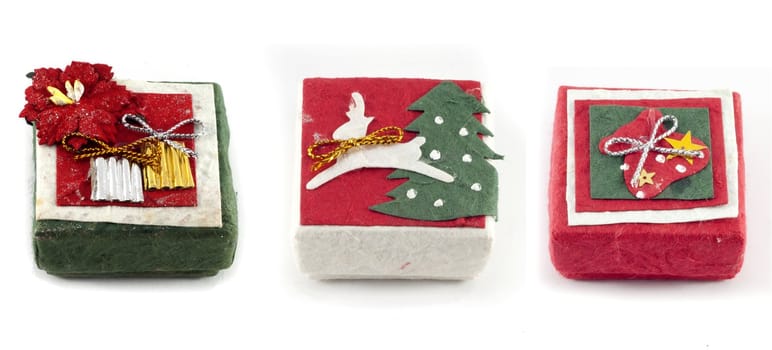 Mulberry Paper Christmas gift box with Hand made.