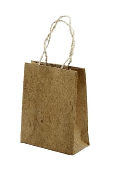 Brown mulberry paper bag isolated.