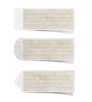 Mulberry paper Labels on white background. 

