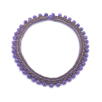 Amethyst necklace isolated (Designed by MouMoon) Thailand.