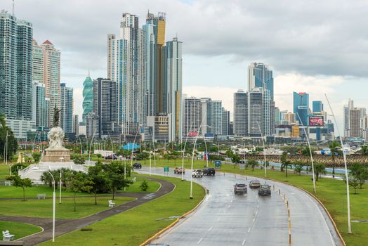 Panama City, Panama November 10, 2012. View of Marbella & Paitilla. Picture is taken from  Balboa avenue in Panama City.