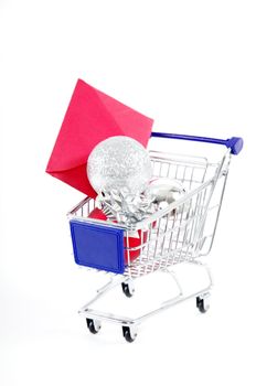 Christmas xmas shopping isolated on white background