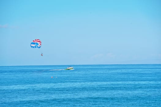 parasailing on the sunny day
