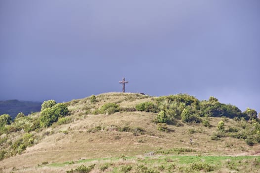 Fagan's Cross in memory of Paul Fagan, founder of the Hana Ranch and the Ka'uiki Inn now known as the Hotel Hana Maui along the Road to Hana and Beyond

