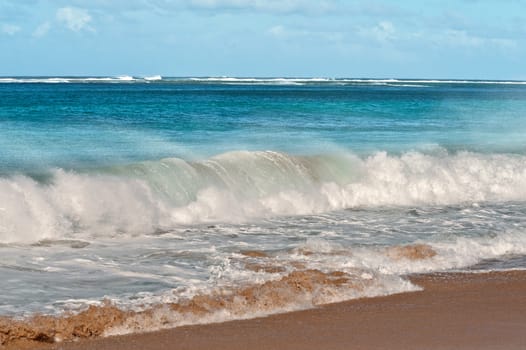 Wave Power Pacific Ocean in Kauai Island Hawaii