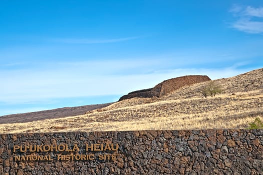  Puukohola Heiau The National Historic site of the Kohala coast in Hawaii Big Island. Heiau were sacred places of worship for Native Hawaiians; and Puukohola Heiau was a site built to fulfill a historic prophecy.