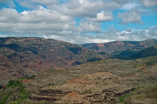 View into the Waimea Canyon on Kauai, Hawaii (the "Grand Canyon of the Pacific")
