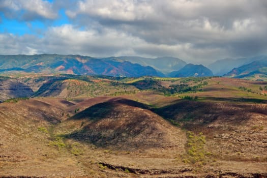 View into the Waimea Canyon on Kauai, Hawaii (the "Grand Canyon of the Pacific")
