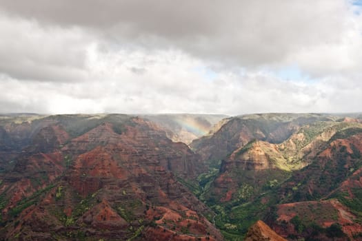 View into the Waimea Canyon on Kauai, Hawaii (the "Grand Canyon of the Pacific")