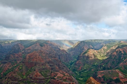 View into the Waimea Canyon on Kauai, Hawaii (the "Grand Canyon of the Pacific")
