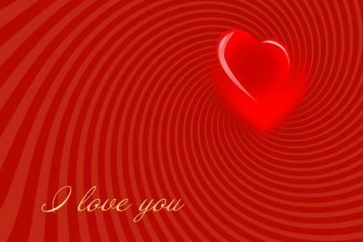 St. Valentine 's Day red background with heart and place for text