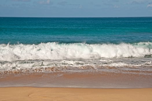 Wave Power Pacific Ocean in Kauai Island Hawaii
