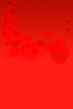 St. Valentine 's Day red background with heart and place for text