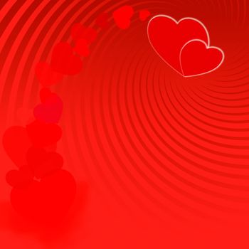 St. Valentine 's Day red background with heart and place for text