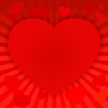 St. Valentine 's Day red background with heart and place for text