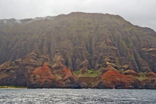 landscape of Hawaii's Na Pali Coastline on the island of Kauai.

