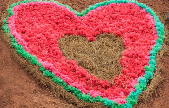 symbol of love - colour full heart on soil  background