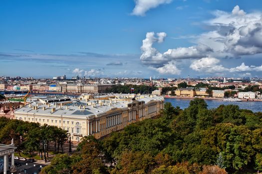 Urban landscape, the city of St. Petersburg, view from above