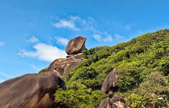 Landscape, Similan Islands, rocks against the sea and sky