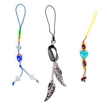 Three pendants jewelry isolated on white background