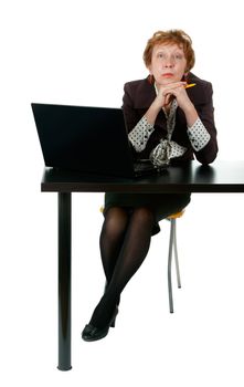 middle-aged woman for the office desk
