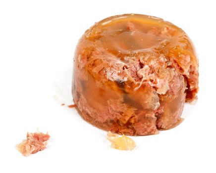 Stew in jelly isolated on a white background