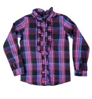 Checkered shirt isolated on white background