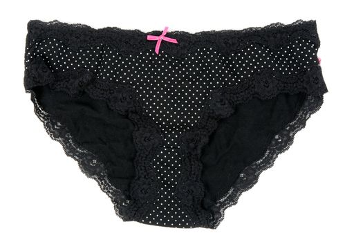 Women's lace panties isolated on white background