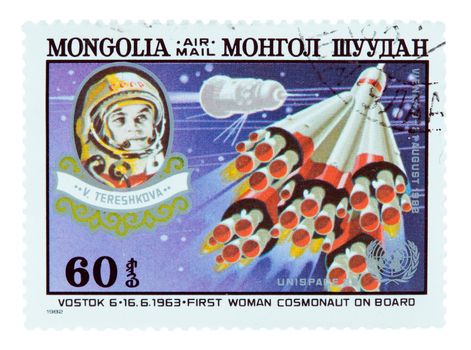 postage stamp dedicated to space exploration