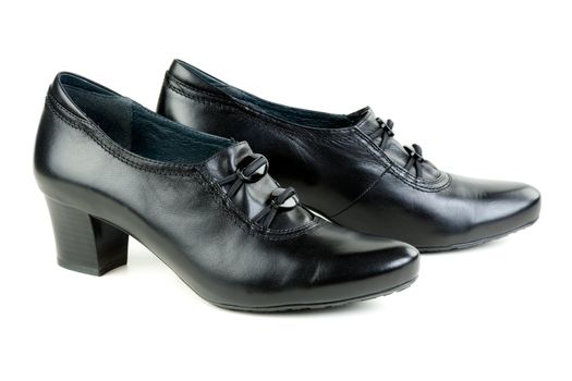 A pair of black women's shoes, isolate on white