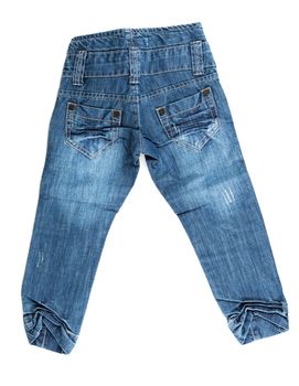 blue denim trousers isolated on white background