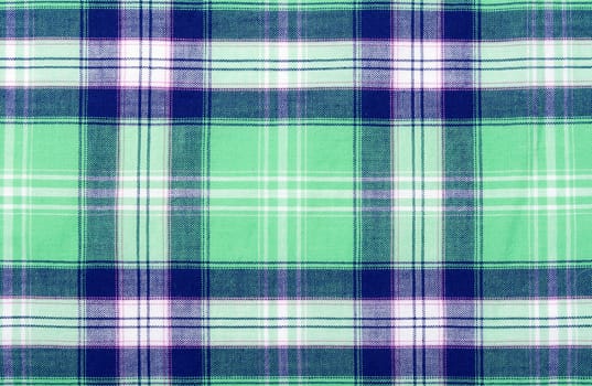 Blue and green checkered background fabric