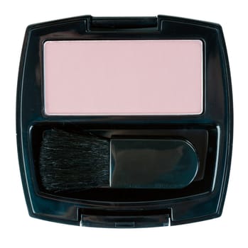 Cosmetic set with powder, isolate on white